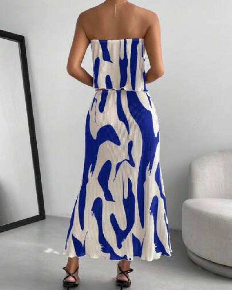 Conjunto Feminino Elegante Estampado com Design Assimétrico - Nelima