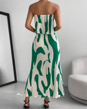 Conjunto Feminino Elegante Estampado com Design Assimétrico - Nelima